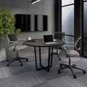 Ver imagem 2 de Mesa de Reunião Redonda Industrial 110cm com Pés em Metal Executive Preto