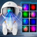 Ver imagem 2 de Projetor Portátil Led Astronauta Nebulosa Galáxia Estrelada Guitarra Branco