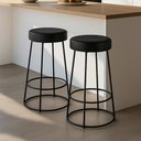 Ver imagem 2 de Kit 2 Banquetas Roma 70cm Couríssimo Preto - Salaone