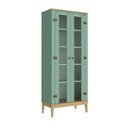 Ver imagem 2 de Cristaleira Sala Jantar 75cm com 2 Portas e 4 Prateleiras Cor:mel Oliva