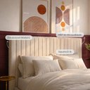 Ver imagem 2 de Cabeceira Casal Estofada Elara Canelada 140 cm - Linho Off White