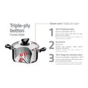 Ver mais imagens de Caçarola Solar Baquelite Funda em Aço Inox Fundo Triplo com Tampa Alças de Baquelite 20 C