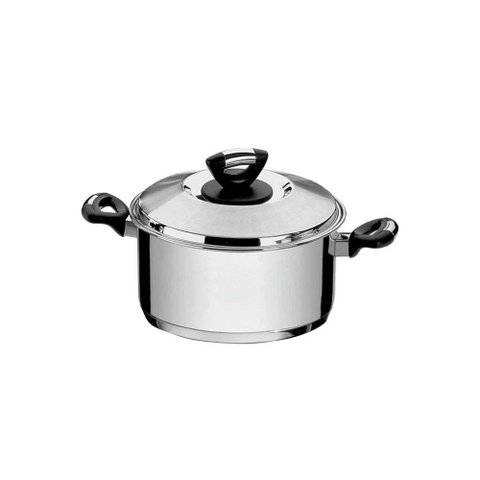 Caçarola Solar Baquelite Funda em Aço Inox Fundo Triplo com Tampa Alças de Baquelite 20 C