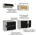 Ver imagem 4 de Cozinha Completa Madesa Lux com Armário e Balcão 5 Portas 2 Gavetas Branco/Preto Cor:Branco/Preto