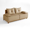 Ver imagem 3 de Sofá 3 Lugares 1,95m Potenza Bom Pastor Linho Bege/caramelo