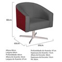 Ver imagem 3 de Poltrona Luiza Base Giratória de Metal Factor Vermelho e Linho - Amarena Móveis Cor Cinzaescuro