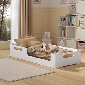 Cama Cecília Solteiro Montessoriana 100%mdf + Colchão Solteiro 188x88 Toraflex - Branca