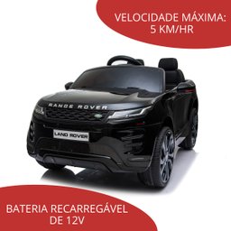 Mini Carro Elétrico Infantil Criança 12v Land Rover Evoque Controle Remoto Preto Brinqway Bw-128pt B - 5