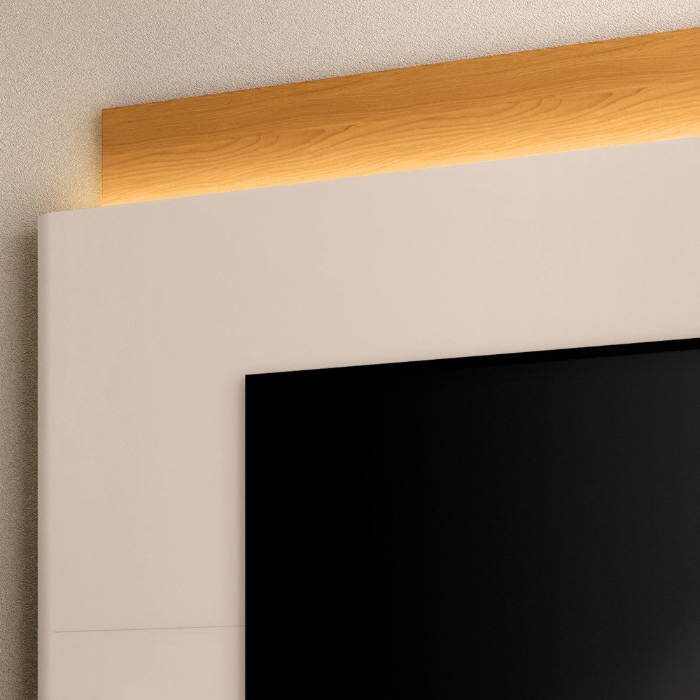 Estante Painel para Tv 85 Pol 220cm Nobre Off White/cinamomo - Hb Móveis - 5