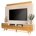 Ver imagem 2 de Estante Painel para Tv 85 Pol 220cm Nobre Off White/cinamomo - Hb Móveis