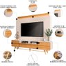 Estante Painel para Tv 85 Pol 220cm Nobre Off White/cinamomo - Hb Móveis - 3