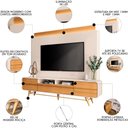 Ver imagem 3 de Estante Painel para Tv 85 Pol 220cm Nobre Off White/cinamomo - Hb Móveis
