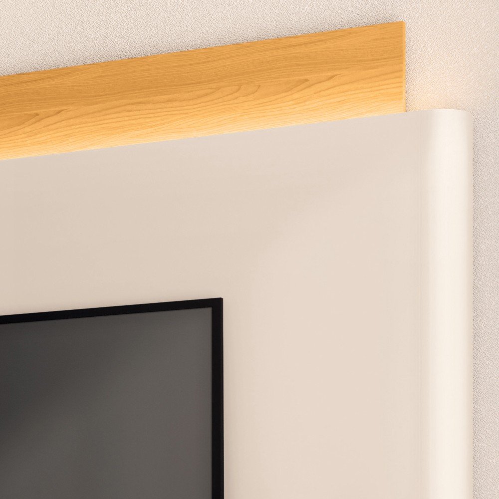 Estante Painel para Tv 85 Pol 220cm Nobre Off White/cinamomo - Hb Móveis - 7