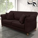 Ver imagem 2 de Sofá Living 2 Lugares 1,80m Vênus Suede Marrom Café Pés Castanho - Pallazio