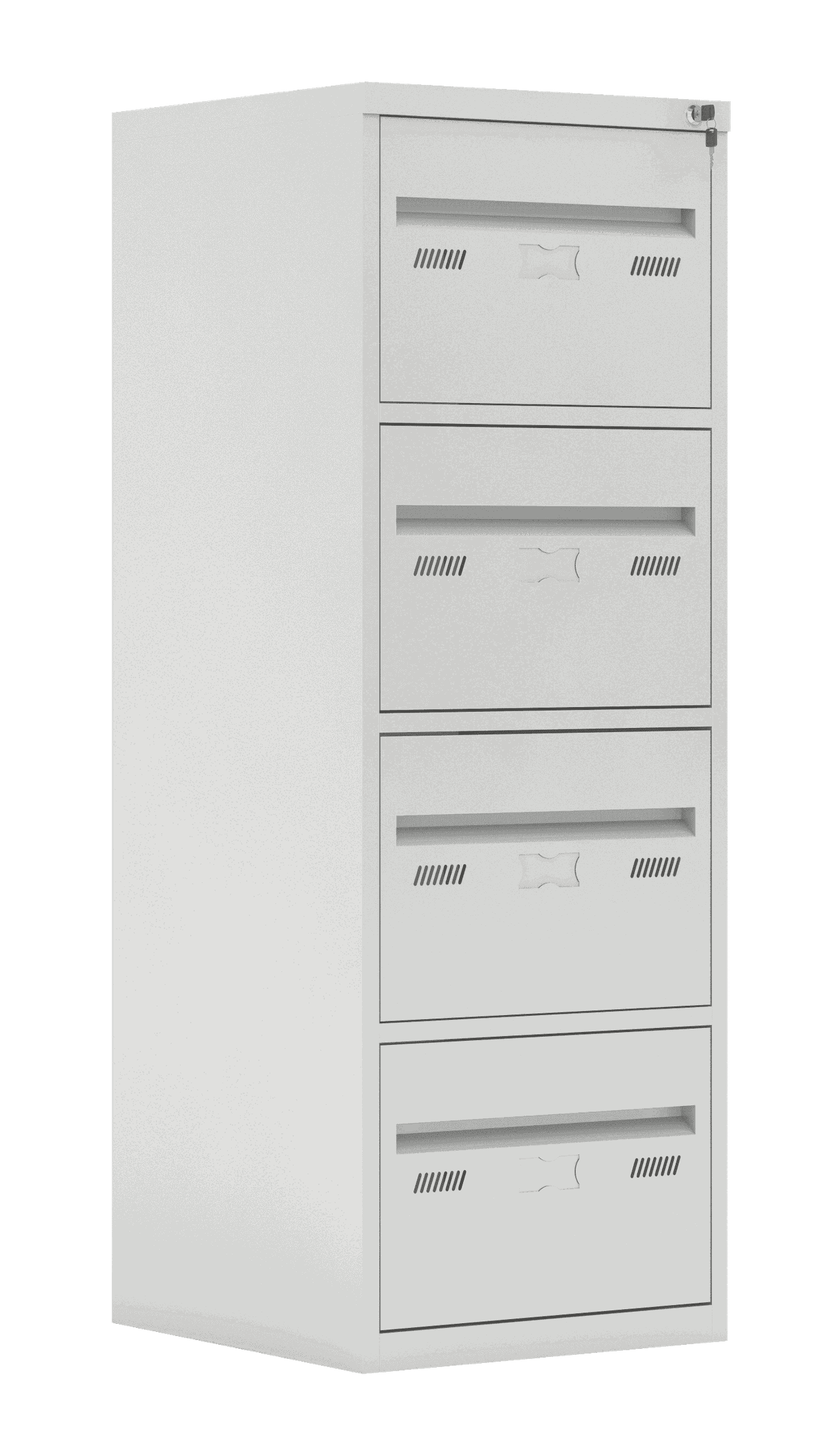 Arquivo 4 gavetas de aço simples (Montados) - Cinza - 1