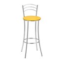 Ver imagem 1 de Banqueta Alta Cromada Tecido Amarelo