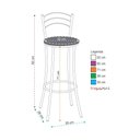 Ver imagem 2 de Banqueta Alta Cromada Tecido Amarelo