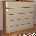 Ver imagem 1 de Cômoda Premium 5 Gavetas Cinamomo/off White - Tcil Móveis