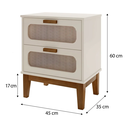 Ver imagem 5 de Mesa de Cabeceira Santorini 45cm Tela Indiana Apoio Auxiliar Off White:off White
