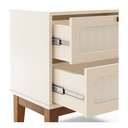 Ver imagem 3 de Mesa de Cabeceira Santorini 45cm Tela Indiana Apoio Auxiliar Off White:off White