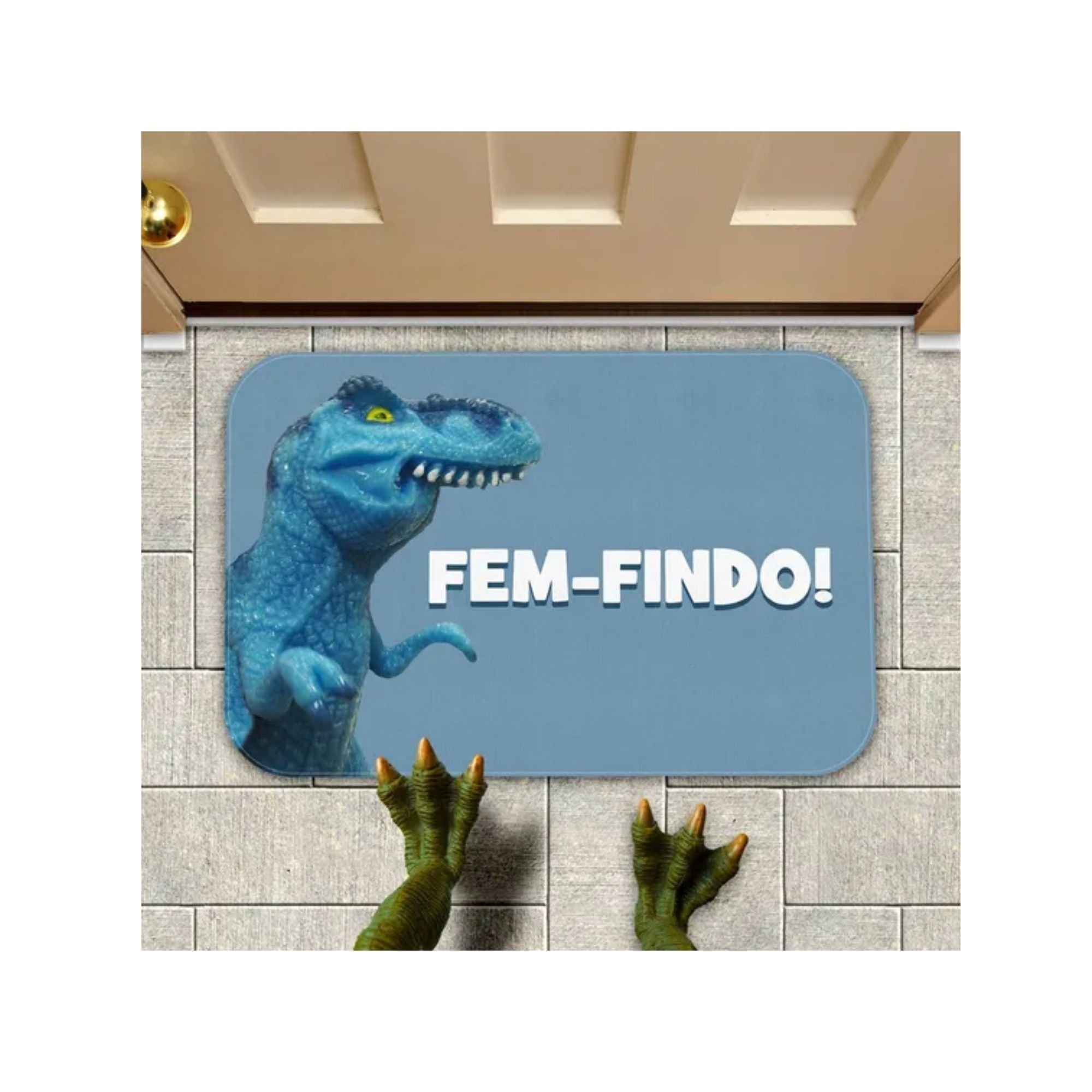 Tapete Divertido Meme Dinofauro Fem-Findo Capacho Geek - 2