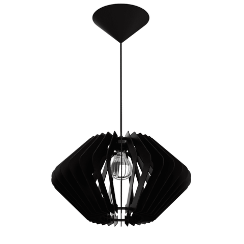 Luminária Teto tipo Pendente VINCI MDF - Completa - Cor: Preta