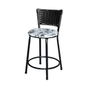 Ver imagem 3 de Jogo 3 Banqueta Baixa Para Cozinha Ratan Preta Estofado Floral  Floral 