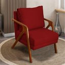 Ver imagem 5 de Poltrona Decorativa Shine Pé Castanho - Bordô Suede
