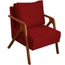 Ver imagem 1 de Poltrona Decorativa Shine Pé Castanho - Bordô Suede