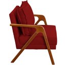 Ver imagem 3 de Poltrona Decorativa Shine Pé Castanho - Bordô Suede