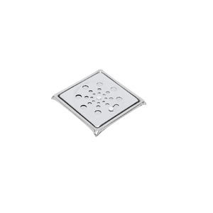 Ralo Simples de Banheiro 10x10cm Cromado Quadrado Equation