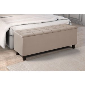 Baú Recamier Bali Cama Solteiro 90cm Quarto Sala - Bege