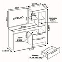 Ver imagem 3 de Penteadeira com Espelho Preto Tx Notável Móveis