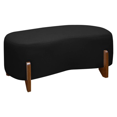 Banqueta Decorativa Orgânica Puff Thor 100cm para Sala e Quarto Bouclé:preto