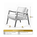 Ver imagem 5 de Poltrona Giulia Luxo Madeira Maciça Castellar Móbile Veludo Bege Claro