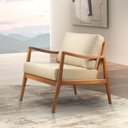 Ver imagem 3 de Poltrona Giulia Luxo Madeira Maciça Castellar Móbile Veludo Bege Claro