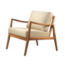 Ver imagem 1 de Poltrona Giulia Luxo Madeira Maciça Castellar Móbile Veludo Bege Claro