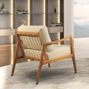 Ver imagem 4 de Poltrona Giulia Luxo Madeira Maciça Castellar Móbile Veludo Bege Claro