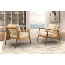 Ver imagem 2 de Poltrona Giulia Luxo Madeira Maciça Castellar Móbile Veludo Bege Claro