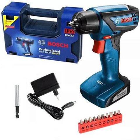 Furadeira Parafusadeira Bosch Gsr 1000 Smart 12v com Maleta