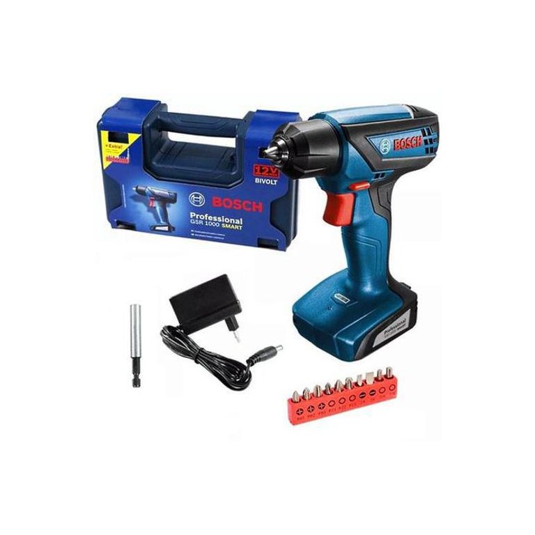 Furadeira Parafusadeira Bosch Gsr 1000 Smart 12v com Maleta