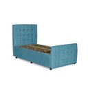 Ver imagem 2 de Cama com Cabeceira Solteiro Estofada Uvaia 90cm Suede:azul Turquesa