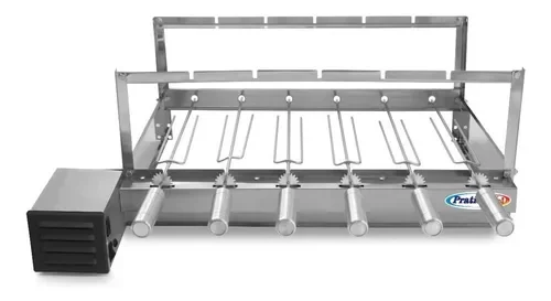 Churrasqueira Giratória Rotativa 6 Espetos Inox Giram Opostos Motor WEG - Lado Esquerdo - 1