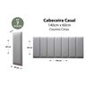 Placas Cabeceira Modulada Adesiva Casal Estofada 140cm x 60cm Kit 7 Placas - Courino Cinza - 2