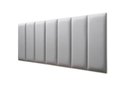 Ver imagem 1 de Placas Cabeceira Modulada Adesiva Casal Estofada 140cm x 60cm Kit 7 Placas - Courino Cinza