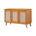 Ver imagem 3 de Buffet Aparador com Telinha Palha Deltan Madeira 3p - Imbuia