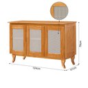 Ver imagem 5 de Buffet Aparador com Telinha Palha Deltan Madeira 3p - Imbuia