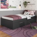 Ver imagem 3 de Cama de Solteiro com Baú 2 Portas para Colchão 188x78cm Multimóveis Cr40131 Grafite