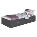 Ver imagem 2 de Cama de Solteiro com Baú 2 Portas para Colchão 188x78cm Multimóveis Cr40131 Grafite