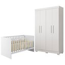 Ver imagem 1 de Berço Nacional Life 2186 com Guarda Roupa Flórida Branco Acetinado - Tigus